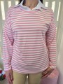 Maglia a Righe Rosa