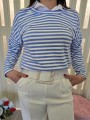 Maglia a Righe Azzurra