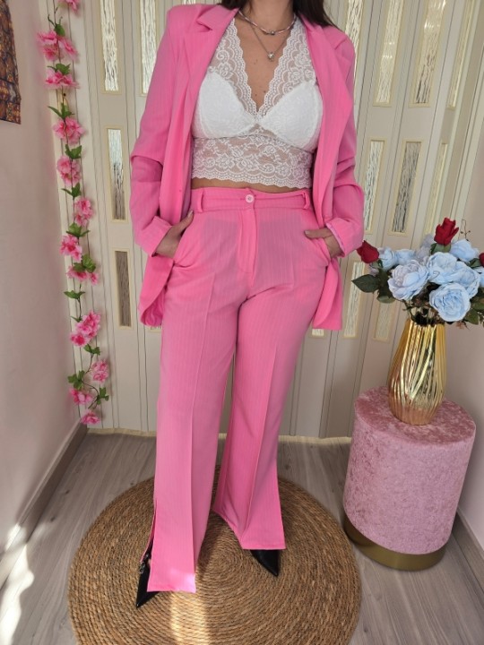 Tailleur Gessato Rosa