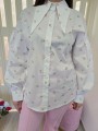 Camicia Bianca Fiori Rosa