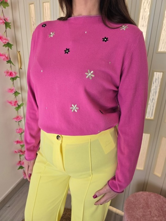 Maglia Rosa Fiorellini