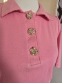 T-Shirt Rosa Bottoni Fiore