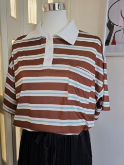 T-Shirt Marrone Righe