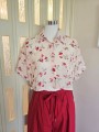 Camicia Crop Fiori Rossi