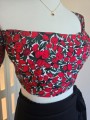 Top Rosso a Fiori