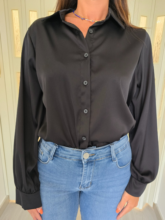 Camicia Satin Nera