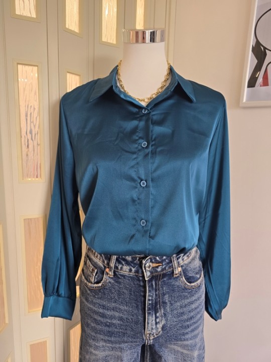 Camicia Satin Ottanio