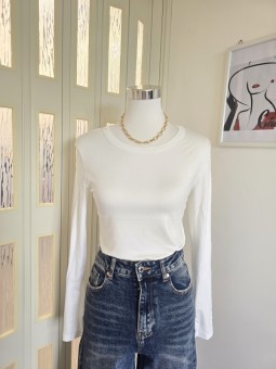 Maglia Crop Basic Bianca