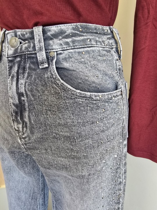 Jeans Grey Strass