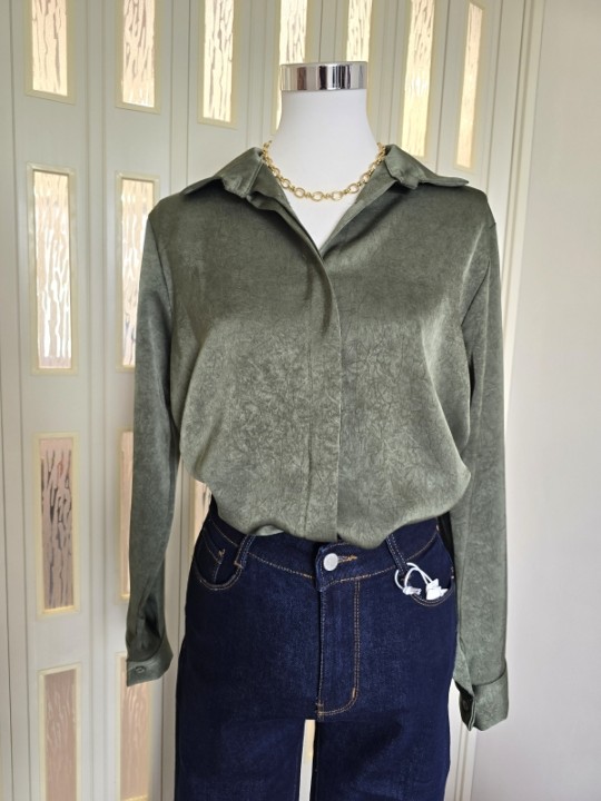 Camicia Marble Verde Oliva