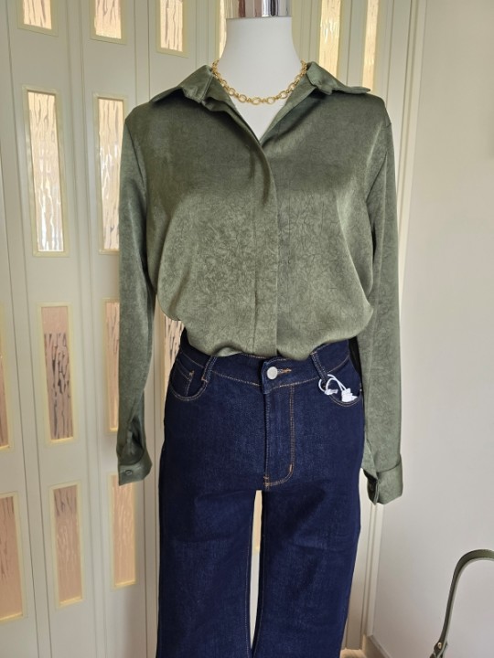 Camicia Marble Verde Oliva