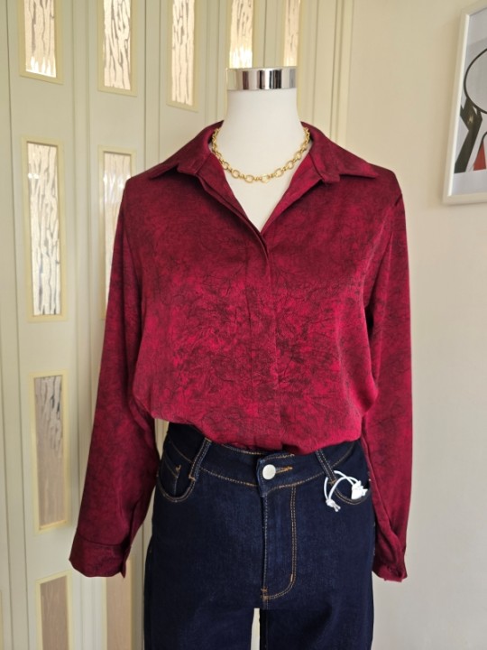Camicia Marble Bordeaux