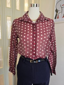 Camicia Bordeaux A Pois