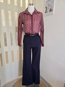 Pantalone Zampa Blu Scuro