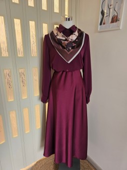 Gonna Satin Bordeaux