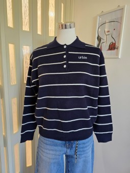 Pullover Blu Scuro A Righe...