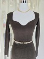 Abito Marrone In Maglia