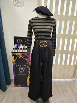 Pantalone Nero Palazzo