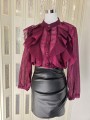 Camicia Volant Bordeaux