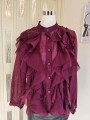 Camicia Volant Bordeaux