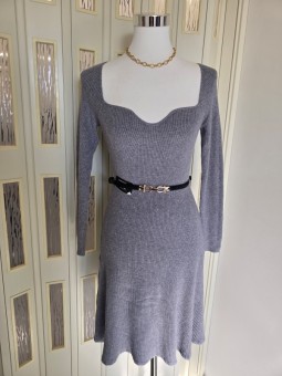 Abito Grigio In Maglia