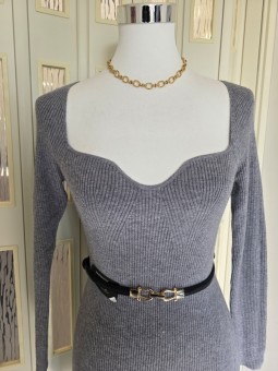 Abito Grigio In Maglia