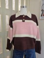 Pullover Righe Marrone/Rosa