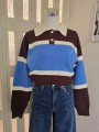 Pullover Righe Marrone/Azzurro