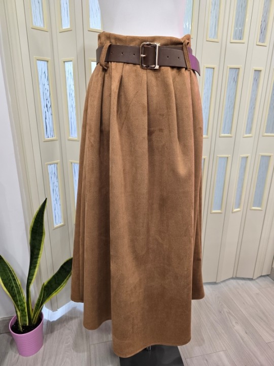 Gonna Camoscio Cammello