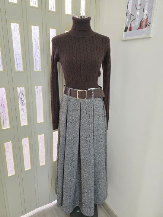 Gonna Grigia in Tweed