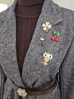 Giacca Grigia in Tweed Con...