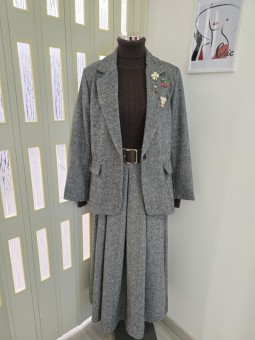 Gonna Grigia in Tweed