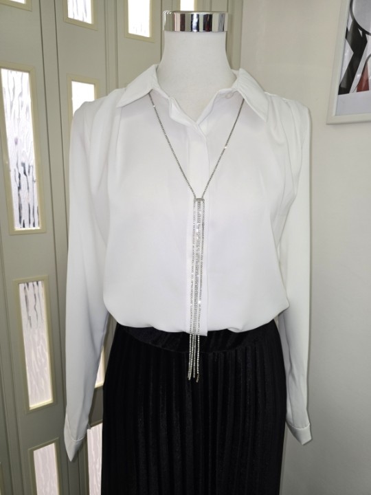 Camicia Bianca Collana Argento