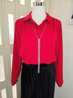 Camicia Rossa Collana Argento