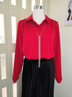 Camicia Rossa Collana Argento