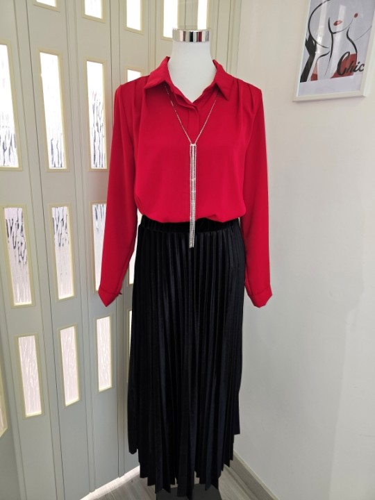 Camicia Rossa Collana Argento