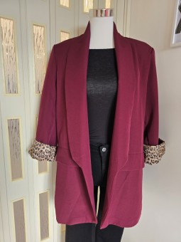 Giacca Bordeaux Leopardata