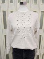 Pullover Strass Bianco