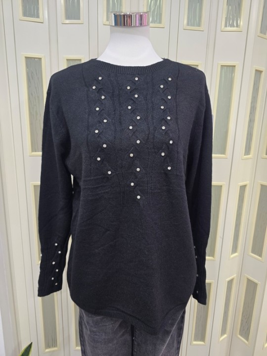 Pullover Strass Nero