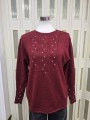 Pullover Strass Bordeaux