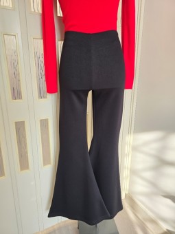 Pantalone Nero Zampa Larga