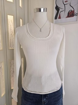 Maglia a costine Zelda Bianca