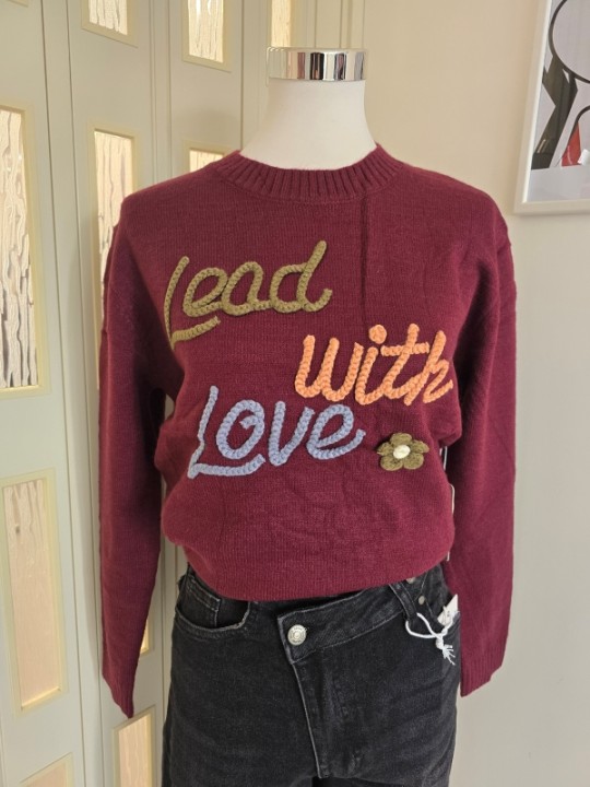 Maglione Lead with love Bordeaux