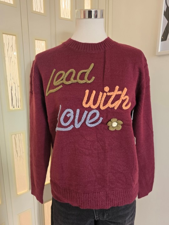 Maglione Lead with love Bordeaux