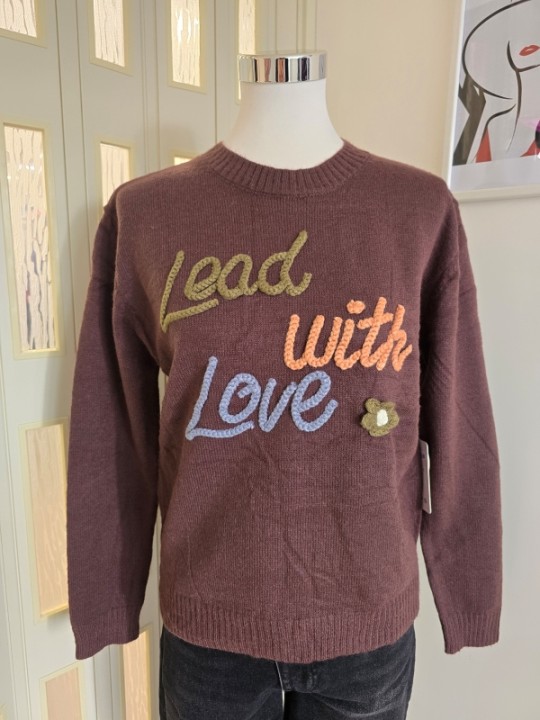 Maglione Lead with love Marrone