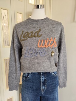 Maglione Lead with love Grigio