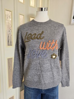 Maglione Lead with love Grigio