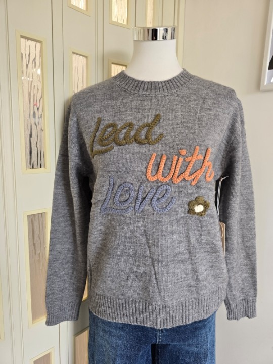 Maglione Lead with love Grigio