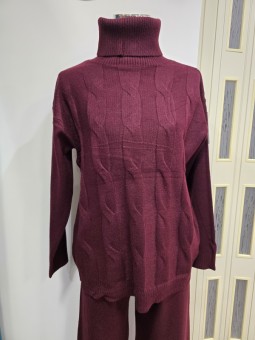 Coordinato a Trecce Bordeaux