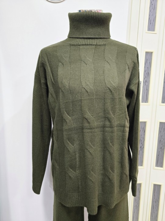 Coordinato a Trecce Verde Militare